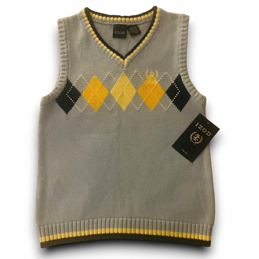NWT Izod‎ Youth L / 7 Blue Sweater Vest Blue